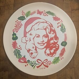 Dolly Parton Christmas Platter/Tray. 14" Large Plate.  EUC.